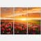 Designart - Beautiful Poppy Field at Sunset - Abstract Wall Art Canvas
